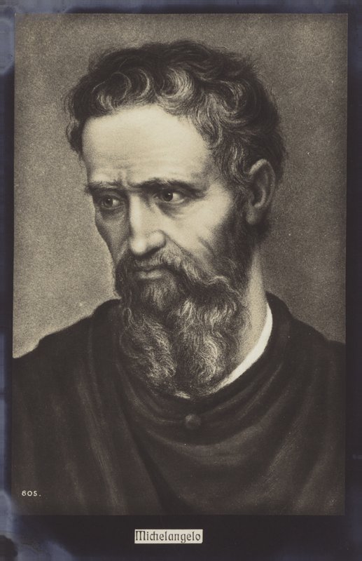 Miguel Ángel, escultor, pintor y arquitecto italiano (litografía) de Italian School
