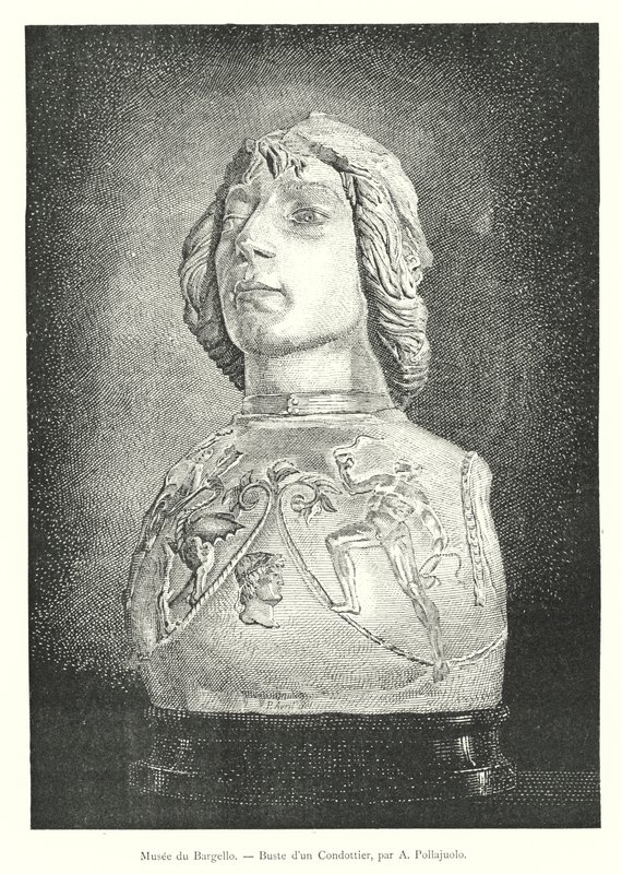 Museo del Bargello, Busto de un Condottiero, por A Pollajuolo de Italian School