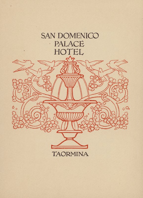 Página del folleto del Hotel San Domenico Palace, Taormina (litografía) de Italian School