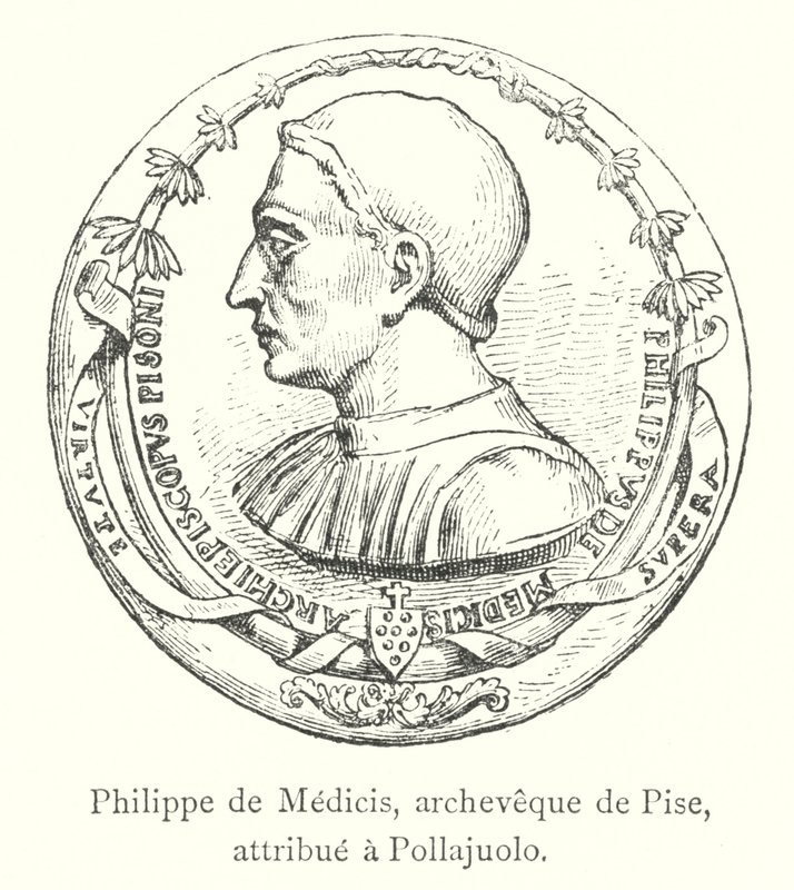 Felipe de Médici, Arzobispo de Pisa, Atribuido a Pollajuolo de Italian School