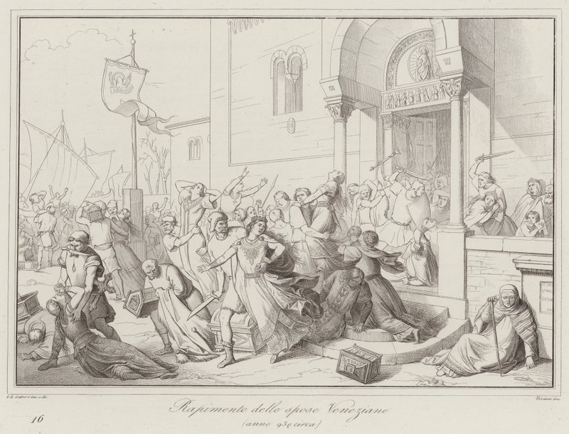 Rapto de las esposas venecianas, 930 de Italian School