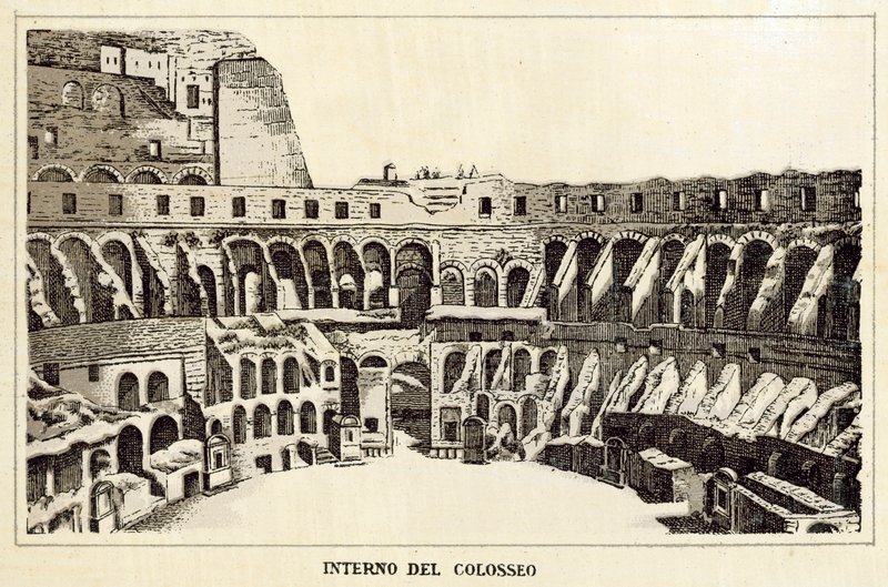 Roma: Interior del Coliseo de Italian School