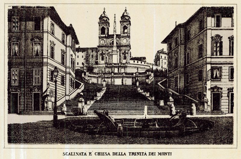 Roma: Escalinata y Iglesia de la Trinità dei Monti de Italian School