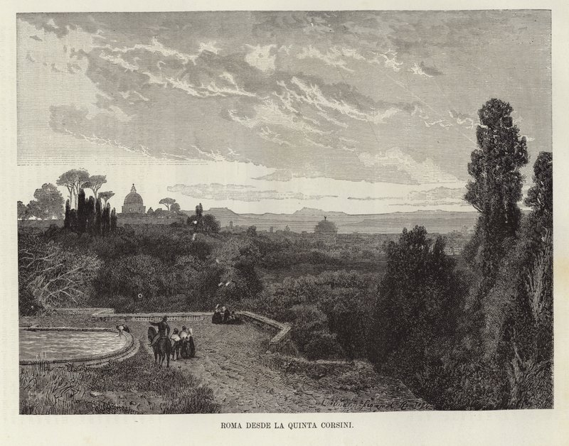Roma desde la Quinta Corsini de Italian School