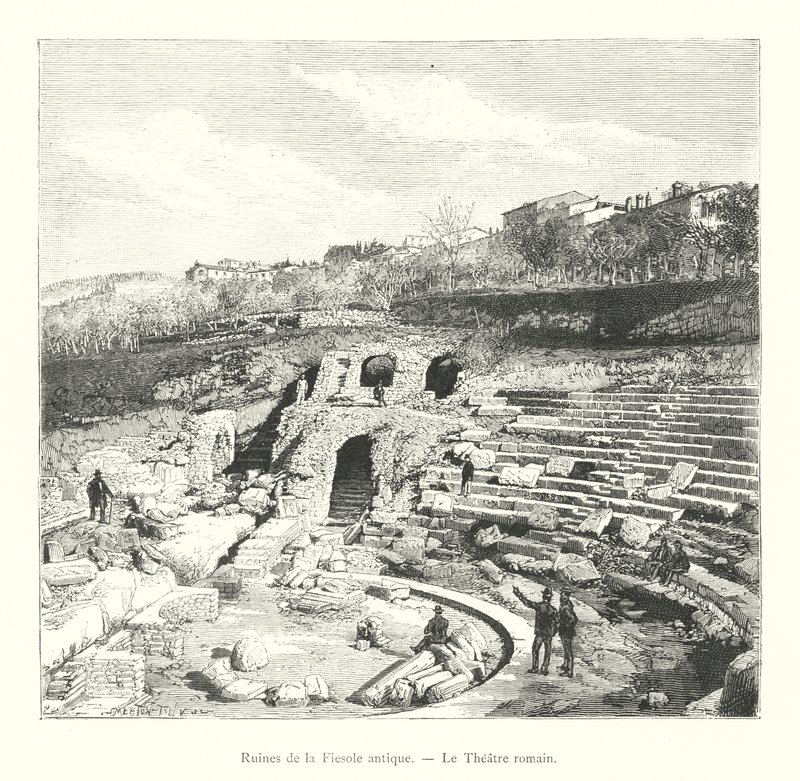 Ruinas de la antigua Fiesole, El Teatro romano de Italian School