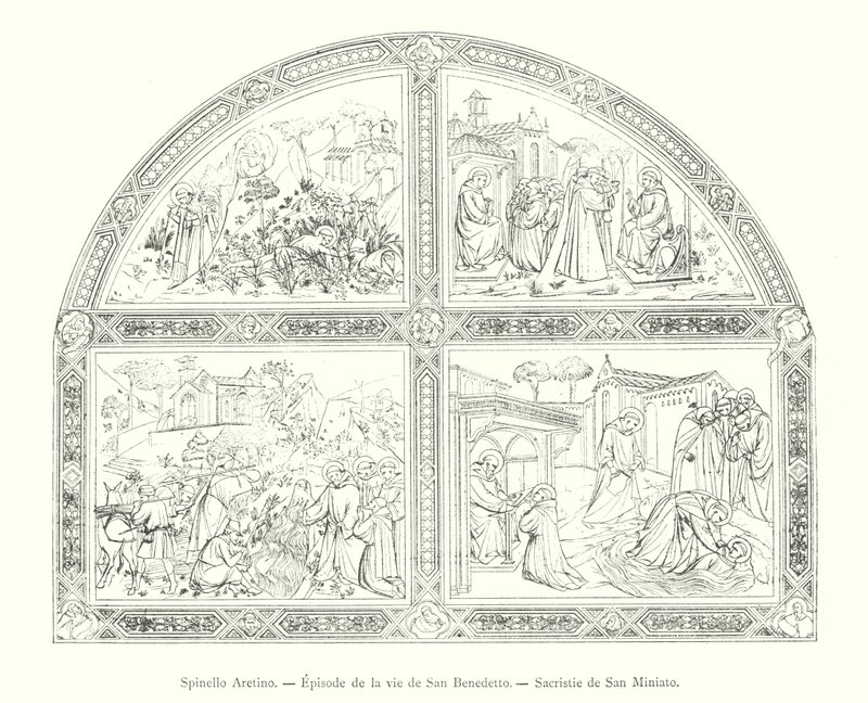 Spinello Aretino, Episodio de la vida de San Benedetto, Sacristía de San Miniato de Italian School
