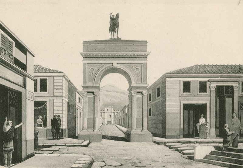 El arco de Calígula como era de Italian School