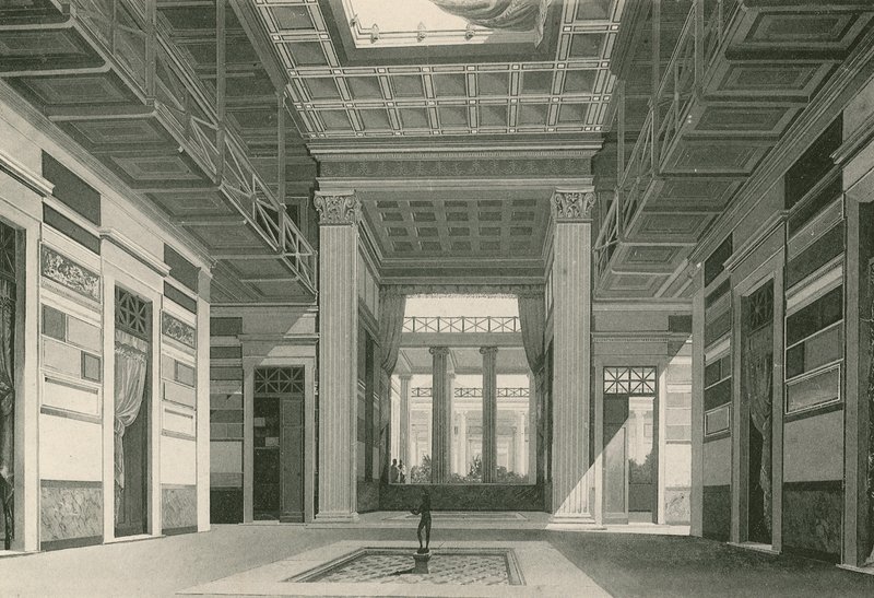 El atrio de la casa de Cassia como era de Italian School
