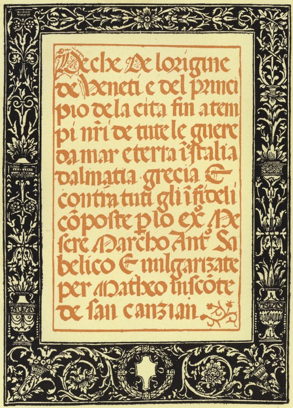 Las Crónicas de Marco Antonio Sabellico de Italian School