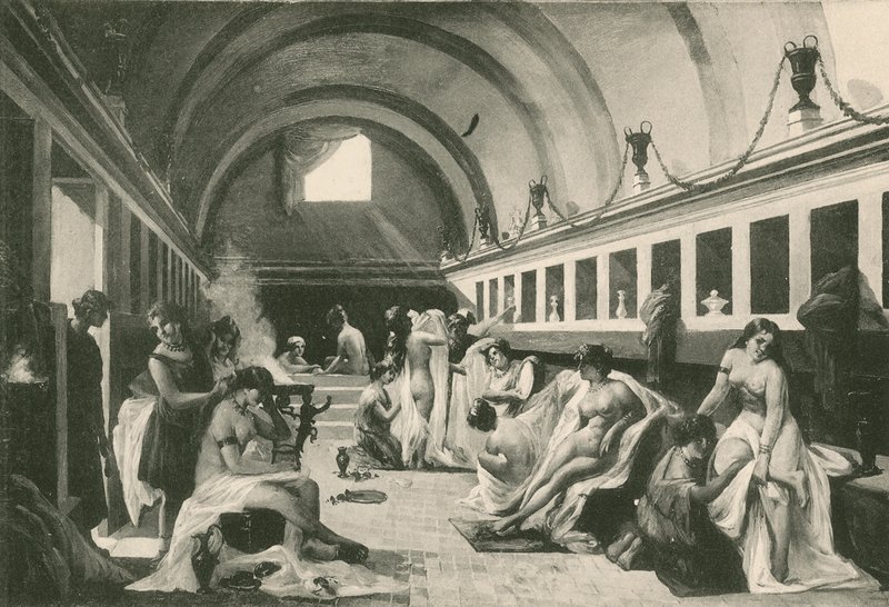 El frigidarium de mujeres en los baños de Estabia, como era de Italian School