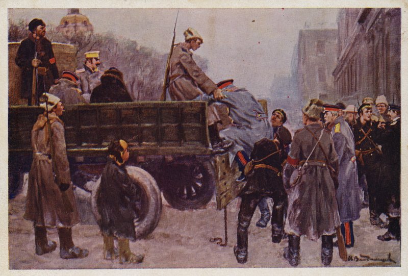 Detención de generales rusos durante la Revolución de Febrero de 1917 de Ivan Alexeyevich (after) Vladimirov