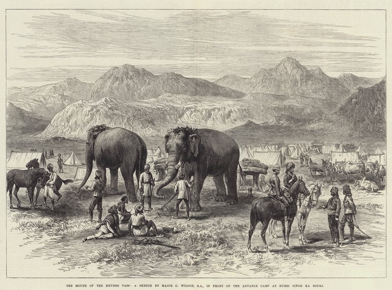 La Boca del Paso Khyber, frente al Campamento Avanzado en Hurri Singh Ka Bourj de J.C. Wilson