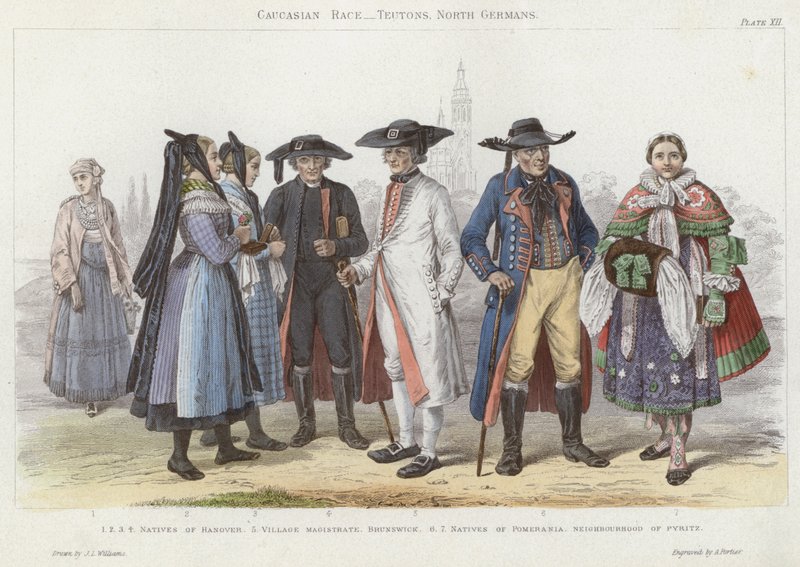 Raza Caucásica, Teutones, Alemanes del Norte de J.L. (after) Williams