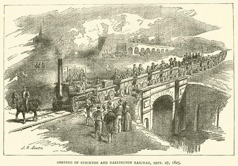 Apertura del Ferrocarril de Stockton y Darlington, 27 de septiembre de 1825 de J.R. Brown