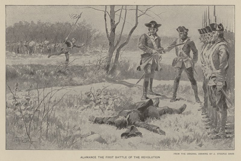 Alamance, la primera batalla de la revolución de J. (after) Steeple Davis