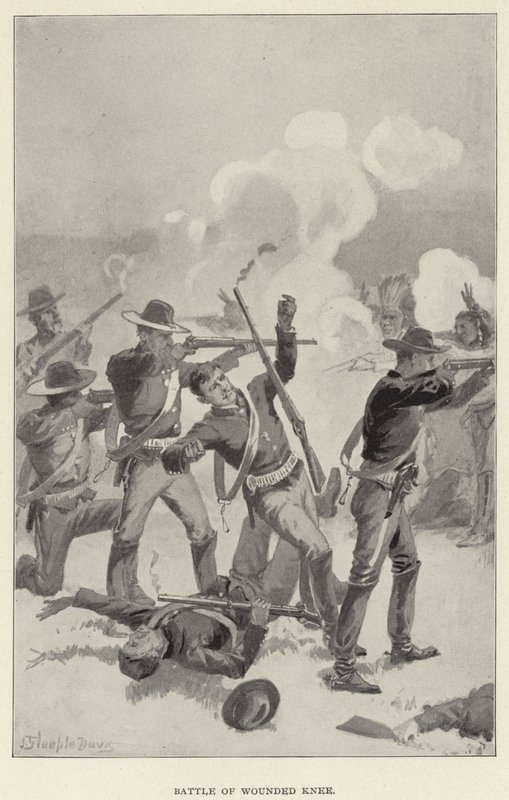 Batalla de Wounded Knee de J. (after) Steeple Davis