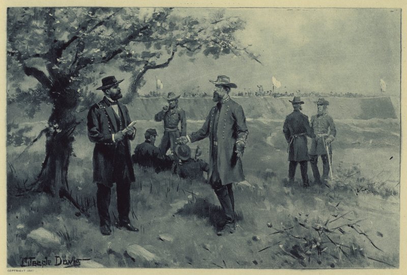 Rendición de Pemberton a Grant (litografía) de J. (after) Steeple Davis