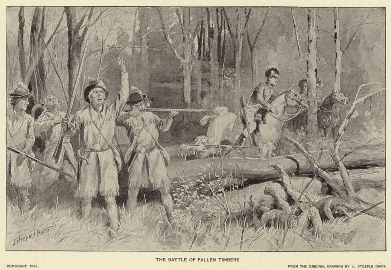 La batalla de Fallen Timbers (litografía) de J. (after) Steeple Davis