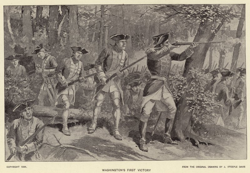 La primera victoria de Washington (litografía) de J. (after) Steeple Davis