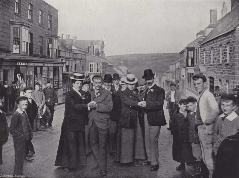 Día de la Flora en Helston, primeros bailarines de J. Benjamin Stone