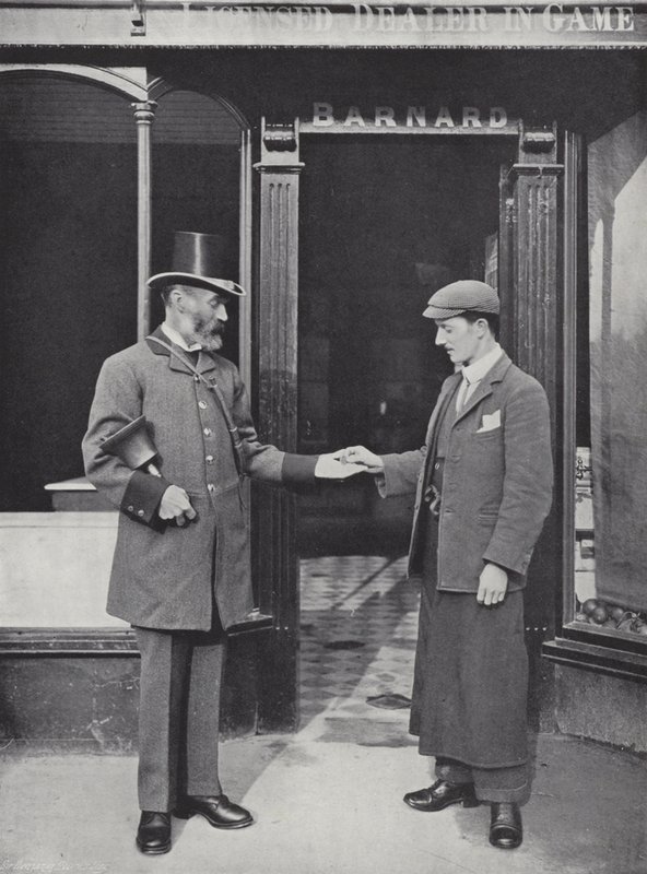 Hocktide en Hungerford, Pregonero recogiendo Monedas de J. Benjamin Stone