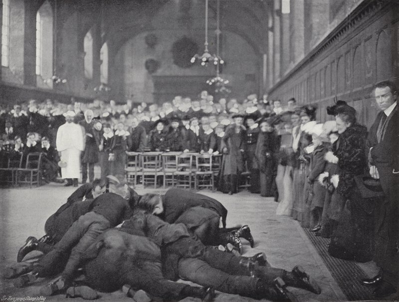 Lanzamiento de Panqueques en la Escuela de Westminster, El Greeze de J. Benjamin Stone