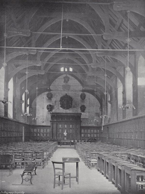 Lanzamiento de Panqueques en la Escuela de Westminster, el Gran Salón de J. Benjamin Stone