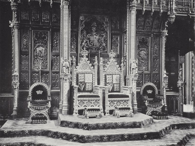 El trono en la Cámara de los Lores de J. Benjamin Stone