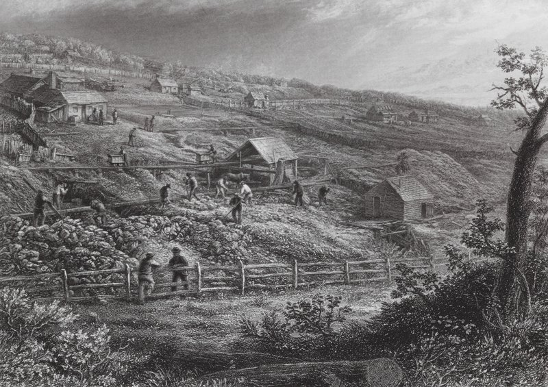 Australia: Concordia Gold Mines (grabado) de J. C. Armytage