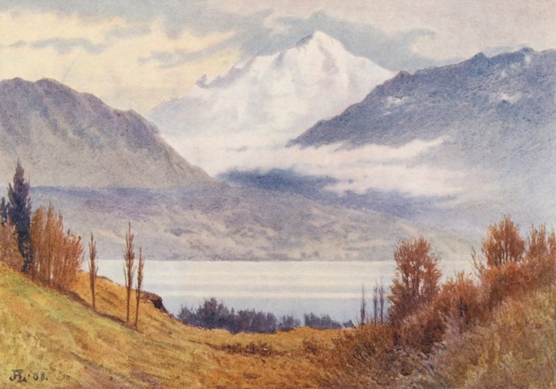 Mont Blanc desde Morges (litografía en color) de J. Hardwicke Lewis