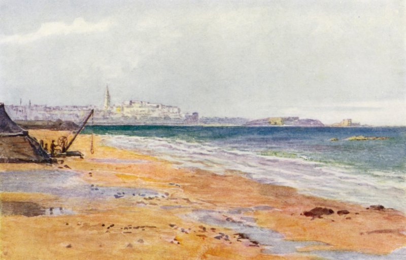 St Malo, Grand y Petit Bey, de Rochebonne (litografia en color) de J. Hardwicke Lewis