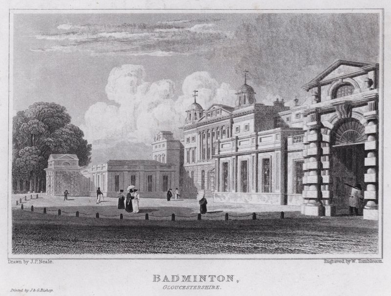 Badminton, Gloucestershire (grabado) de John Preston Neale