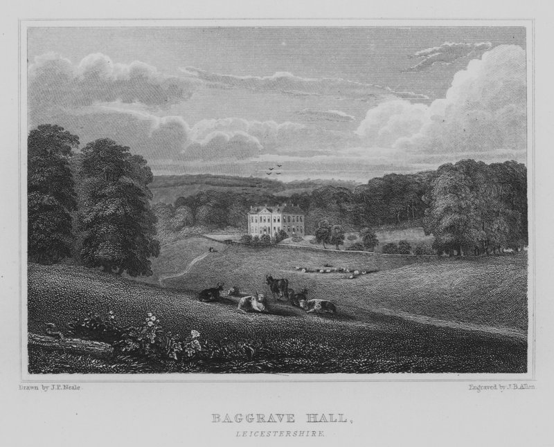 Baggrave Hall, Leicestershire (grabado) de John Preston Neale