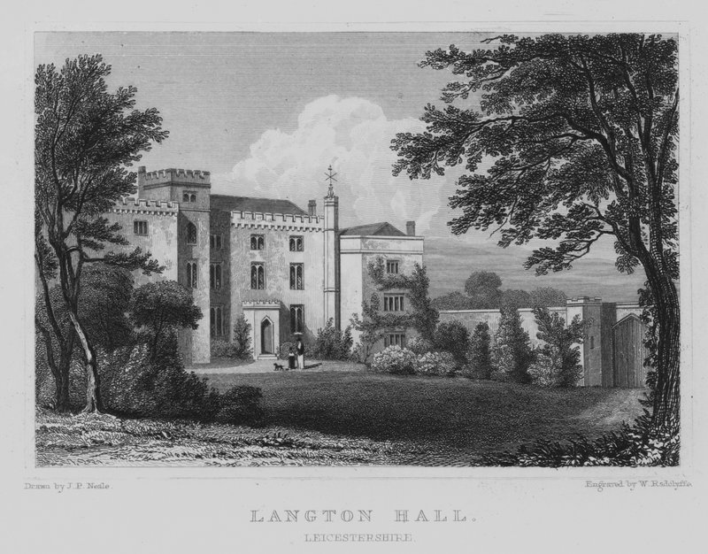 Langton Hall, Leicestershire (grabado) de John Preston Neale