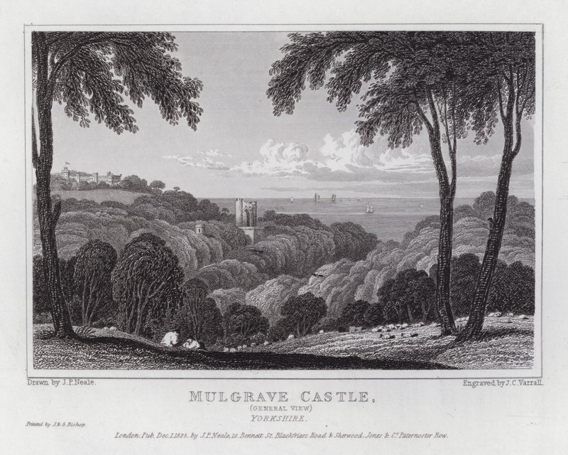 Castillo de Mulgrave, Vista General, Yorkshire de John Preston Neale