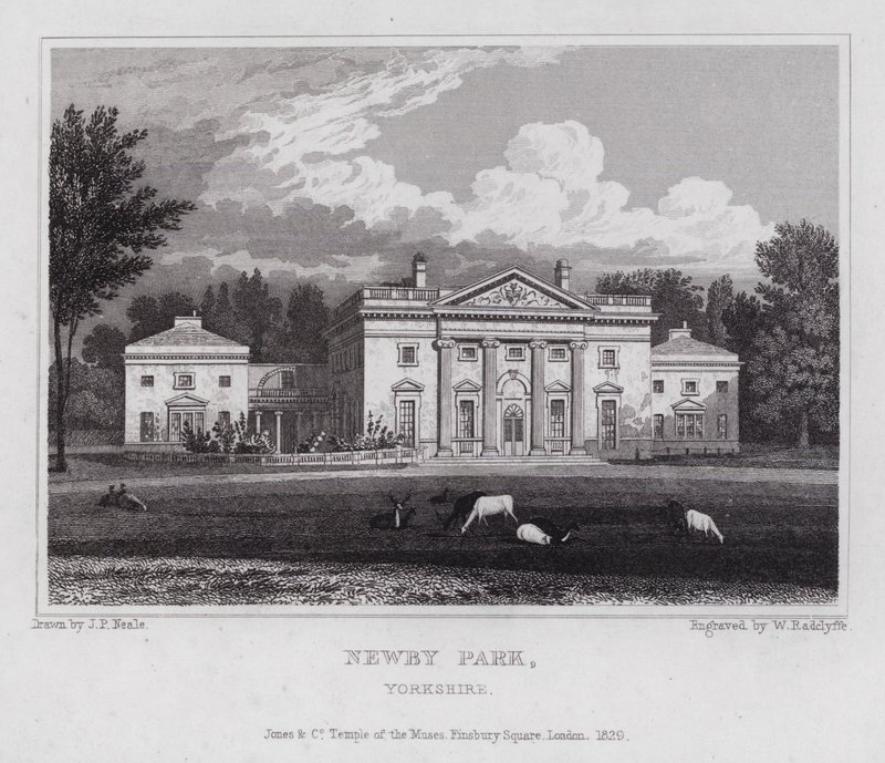 Newby Park, Yorkshire (grabado) de John Preston Neale
