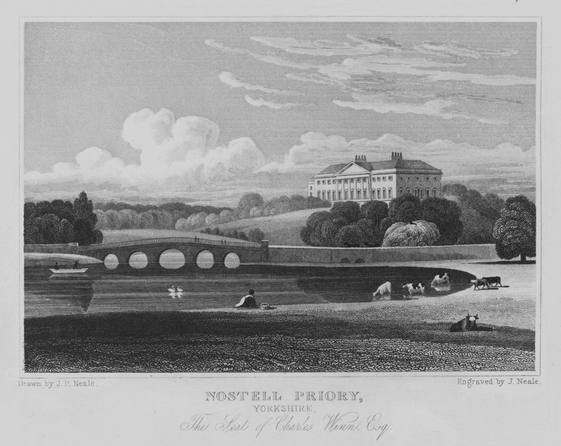 Nostell Priory, Yorkshire, La Residencia de Charles Winn, Esquire (grabado) de John Preston Neale