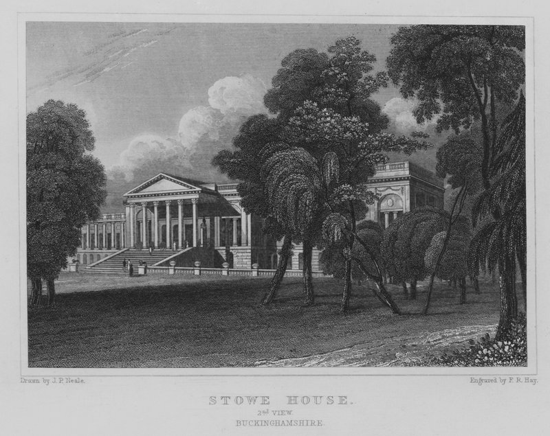 Stowe House, 2da Vista, Buckinghamshire de John Preston Neale