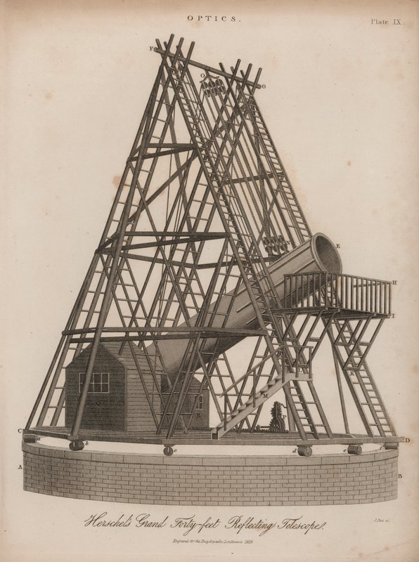 Telescopio reflector de 40 pies de William Herschel, Slough, Berkshire de J. Pass
