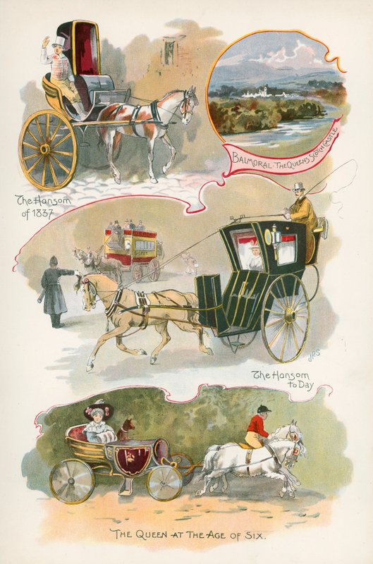 Hansom de 1837 y Hansom de hoy de J. R. Sinclair