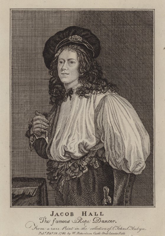 Jacob Hall, bailarín de cuerda y acróbata inglés activo durante el reinado del Rey Carlos II de Jacob (after) Van Oost the Younger