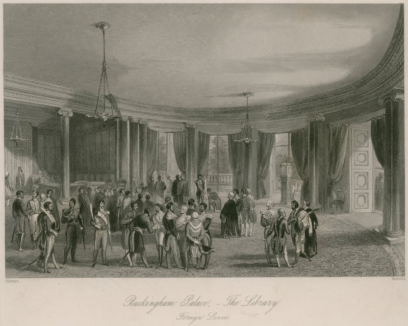 Palacio de Buckingham, la biblioteca, recepción extranjera de Jacob van der Heyden