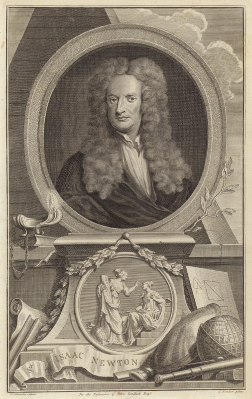 Sir Isaac Newton, físico, matemático y astrónomo inglés de Jacobus Houbraken