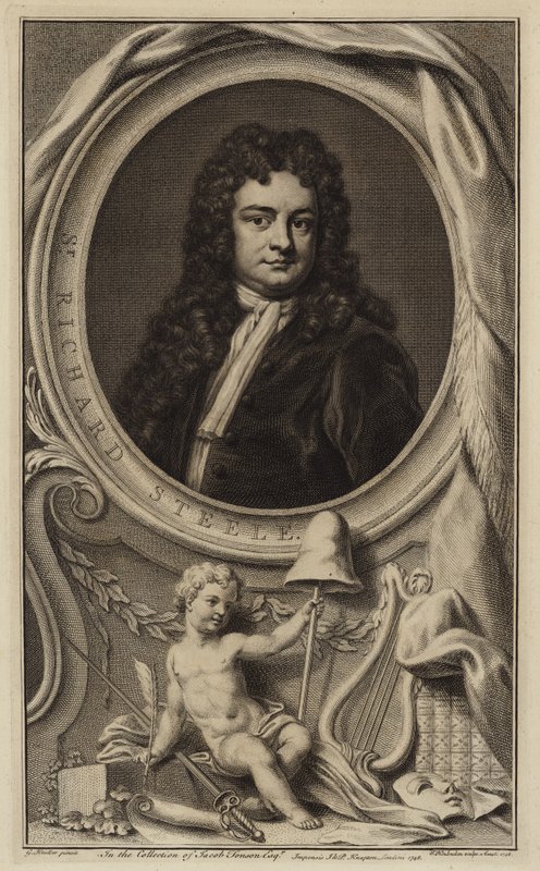 Sir Richard Steele, escritor, dramaturgo y político irlandés de Jacobus Houbraken