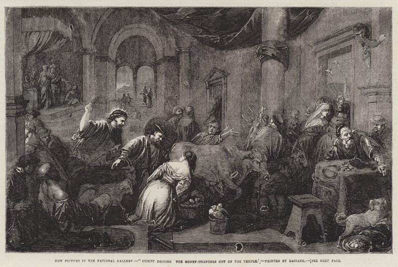 Cristo expulsando a los mercaderes del Templo de Jacopo Bassano