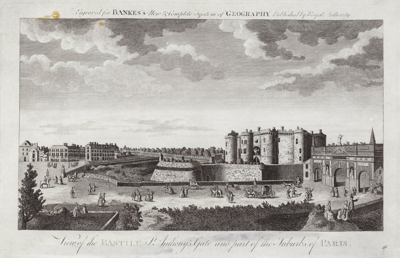 Vista de la Bastilla, puerta de San Antonio y parte de los suburbios de París de Jacques Rigaud