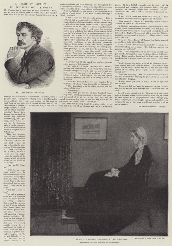 El Sr. Whistler sobre sus obras de James Abbott McNeill Whistler
