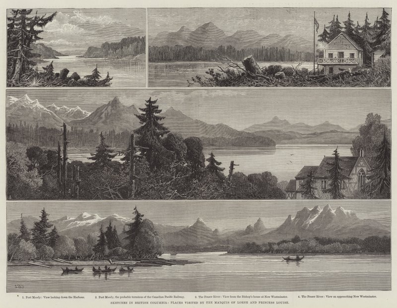 Bocetos en Columbia Británica, lugares visitados por el Marqués de Lorne y la Princesa Luisa de James Burrell Smith