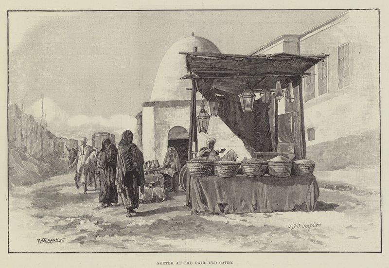 Boceto en la feria, El Cairo Viejo de James Shaw Crompton