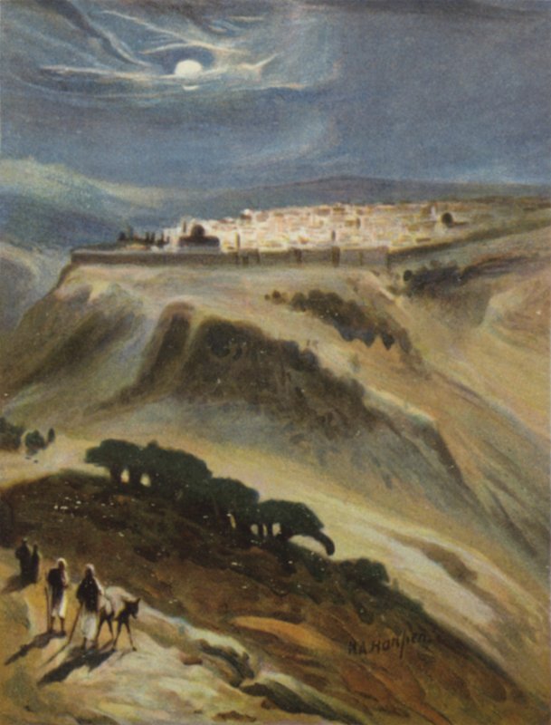 Jerusalén (luz de luna) desde el Monte Scopus de James (after) Clark